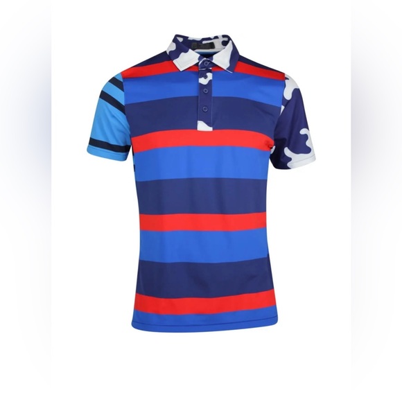 G/FORE Other - G/Fore Men’s Red,White & Blue Camo And Striped Polo Shirt-Various Sizes NWT🇺🇸
